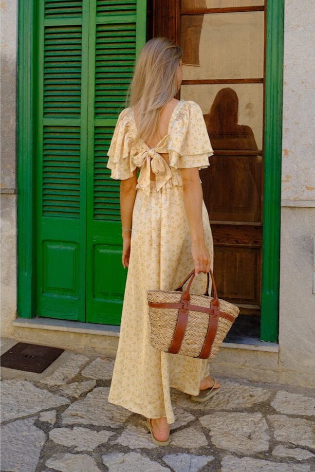 BYIC - Marthaic Maxi Dress A23935 - Yellow Flower Print Kjoler 