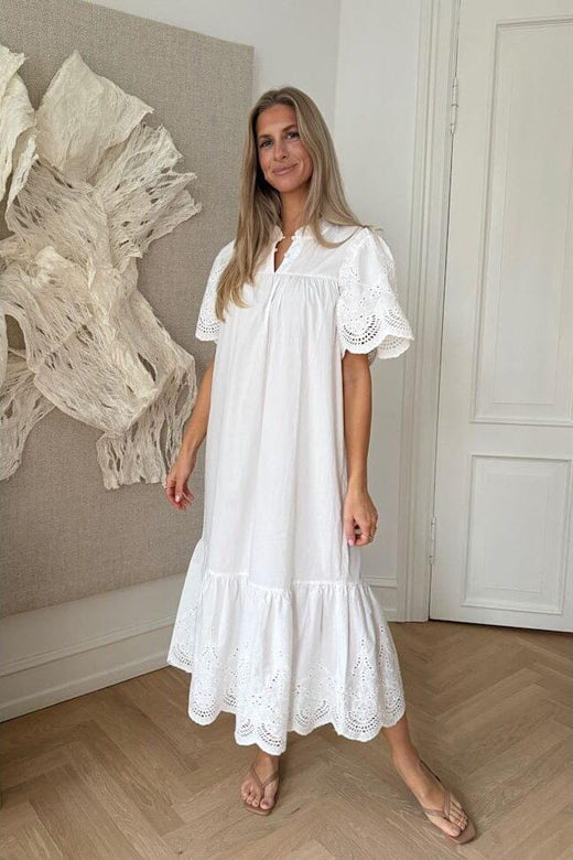 BYIC - Solveigic Long Dress A23930 - White Embroidery Kjoler 