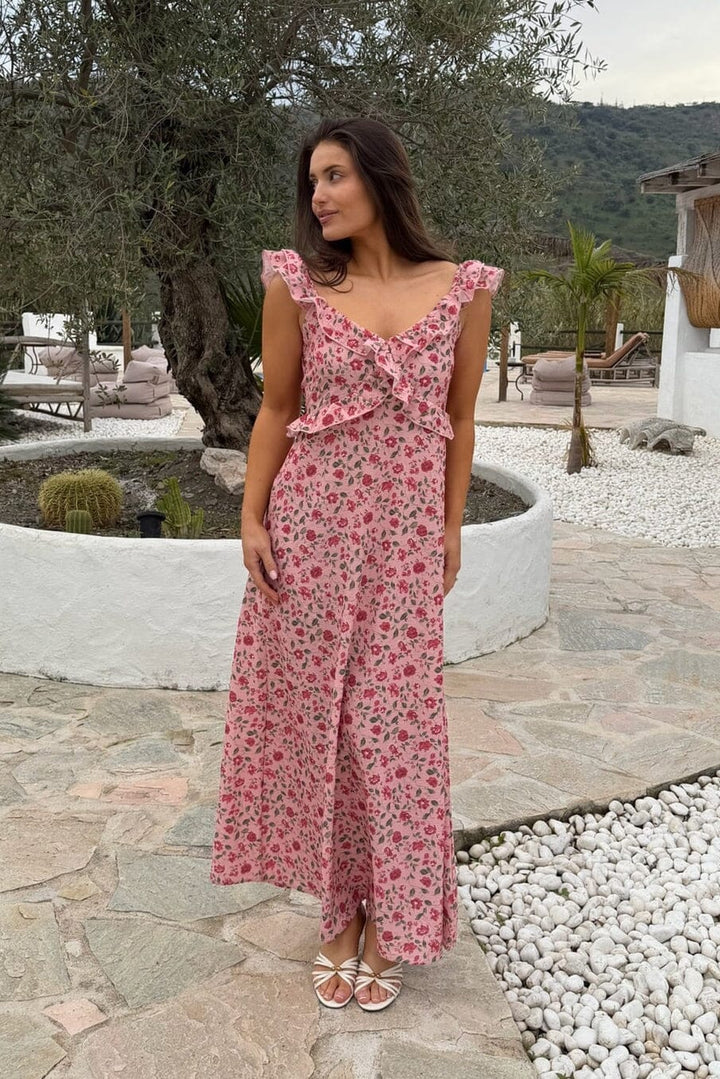 BYIC x Molly&My - Melbaic Dress A23117 - Pink Rose Print Kjoler 