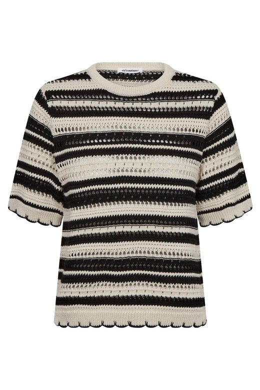Co´Couture - 42018 Odettecc Stripe Ss O-Knit 504071 - 00005 - Green 