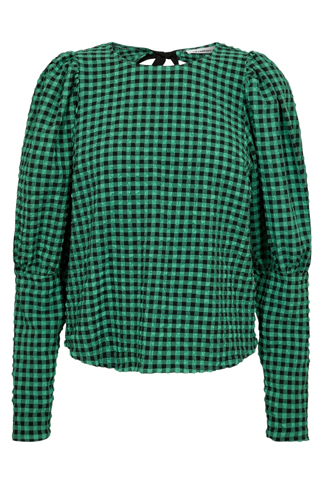 Co´couture - Calebcc Check Bow Blouse 35627 - 34 Green