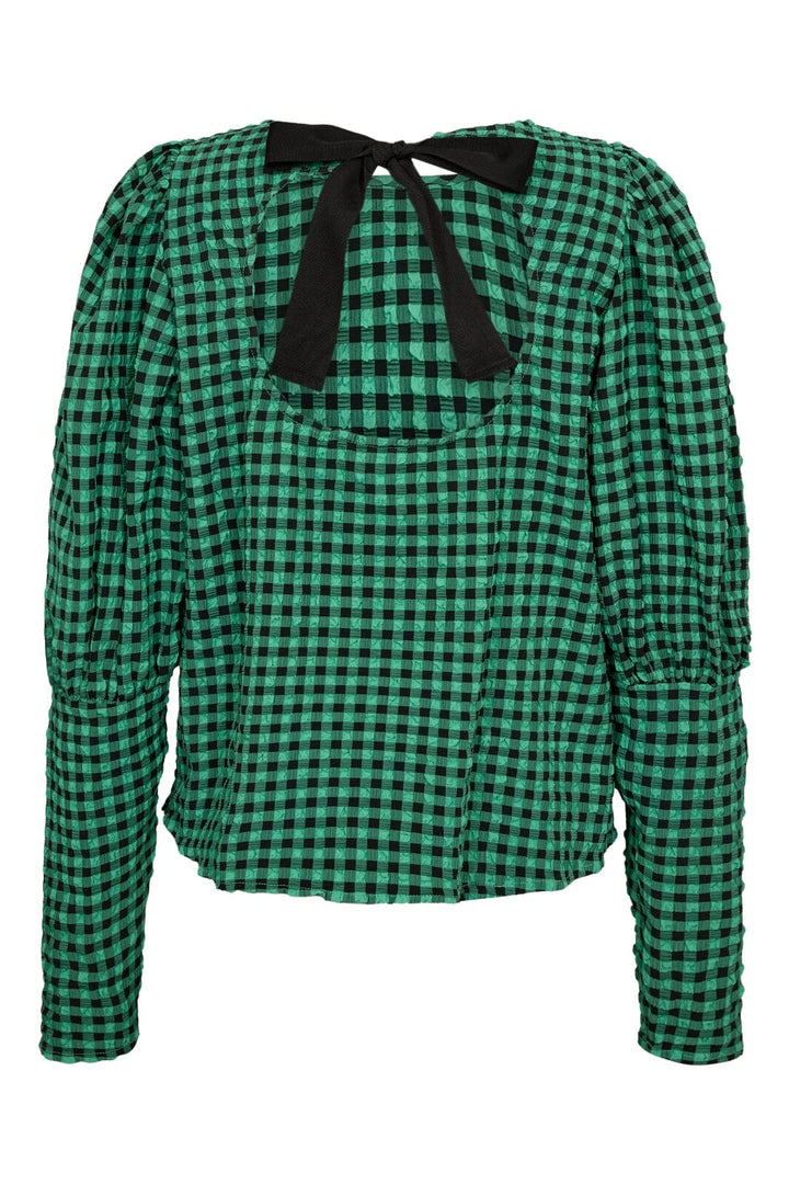 Co´couture - Calebcc Check Bow Blouse 35627 - 34 Green