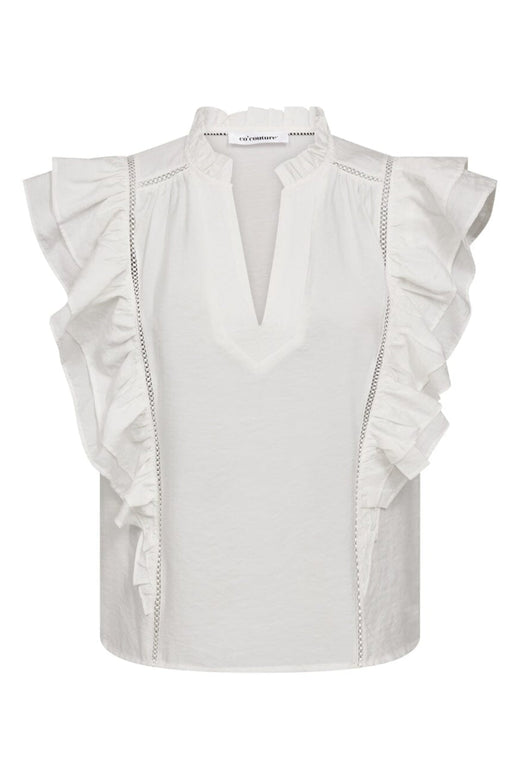 Co´Couture - Callumcc Lace Frill V-Top 45172 - 4000 - White
