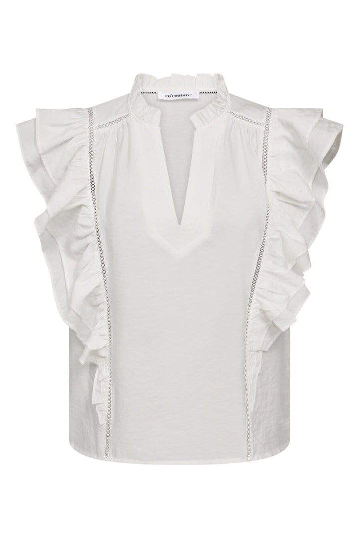 Co´Couture - Callumcc Lace Frill V-Top 45172 - 4000 - White
