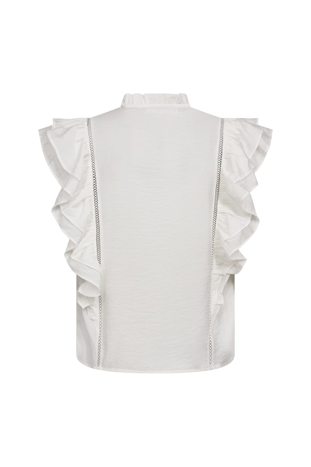Co´Couture - Callumcc Lace Frill V-Top 45172 - 4000 - White
