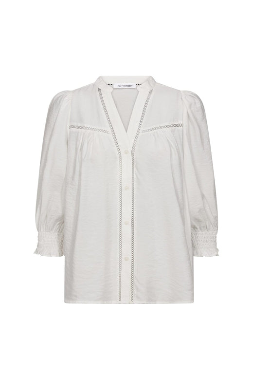 Co´Couture - Callumcc Lace Puff V-Shirt 45173 - 4000 - White