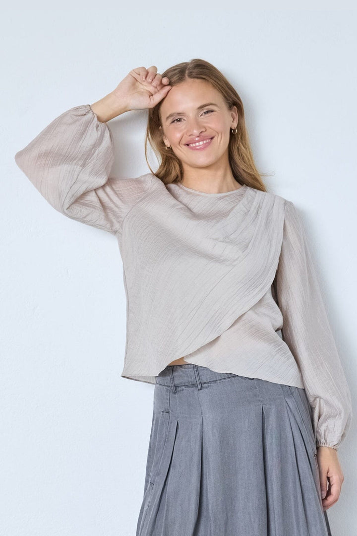 Co´Couture - Connycc Drape Blouse 45004 - 984 - Mink