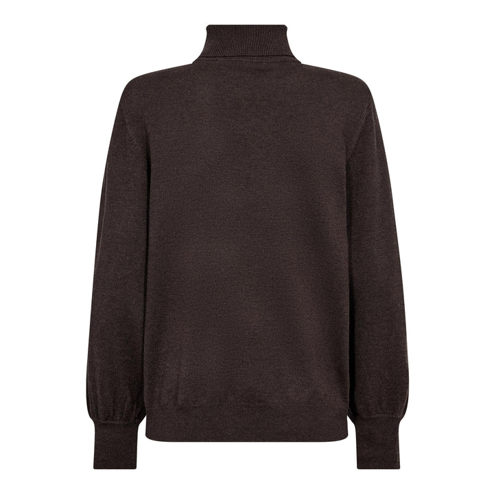 Co´Couture - Corycc Padded Roll-Neck Knit 500213 - 20003 - Dark Brown Strikbluser 