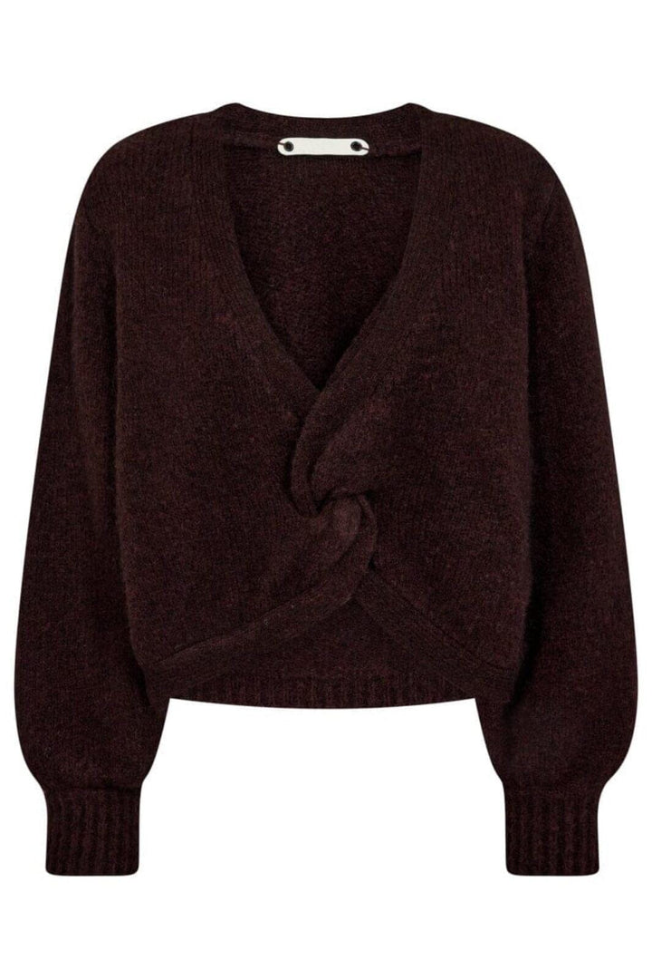 Co´Couture - Cozycc Twist Back Knit 32127 - 87 - Winered Strikbluser 