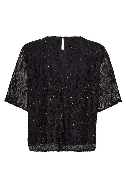 Co´Couture - Ericacc Stone Lace Ss Blouse 500446 - 65001 - Black