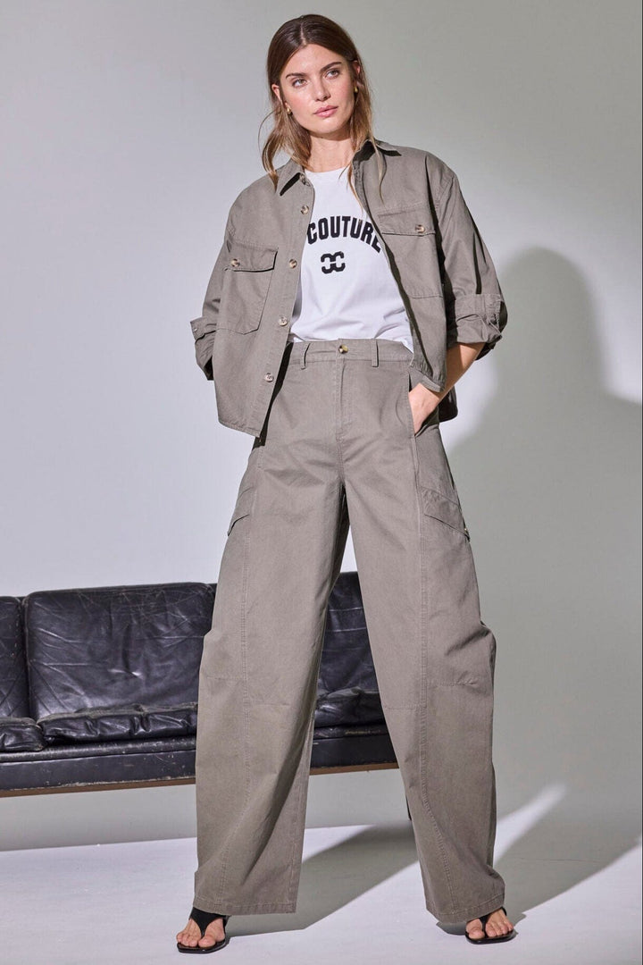 Co´Couture - Evelyncc Barrel Pant 41082 - 7555 - Army Bukser 