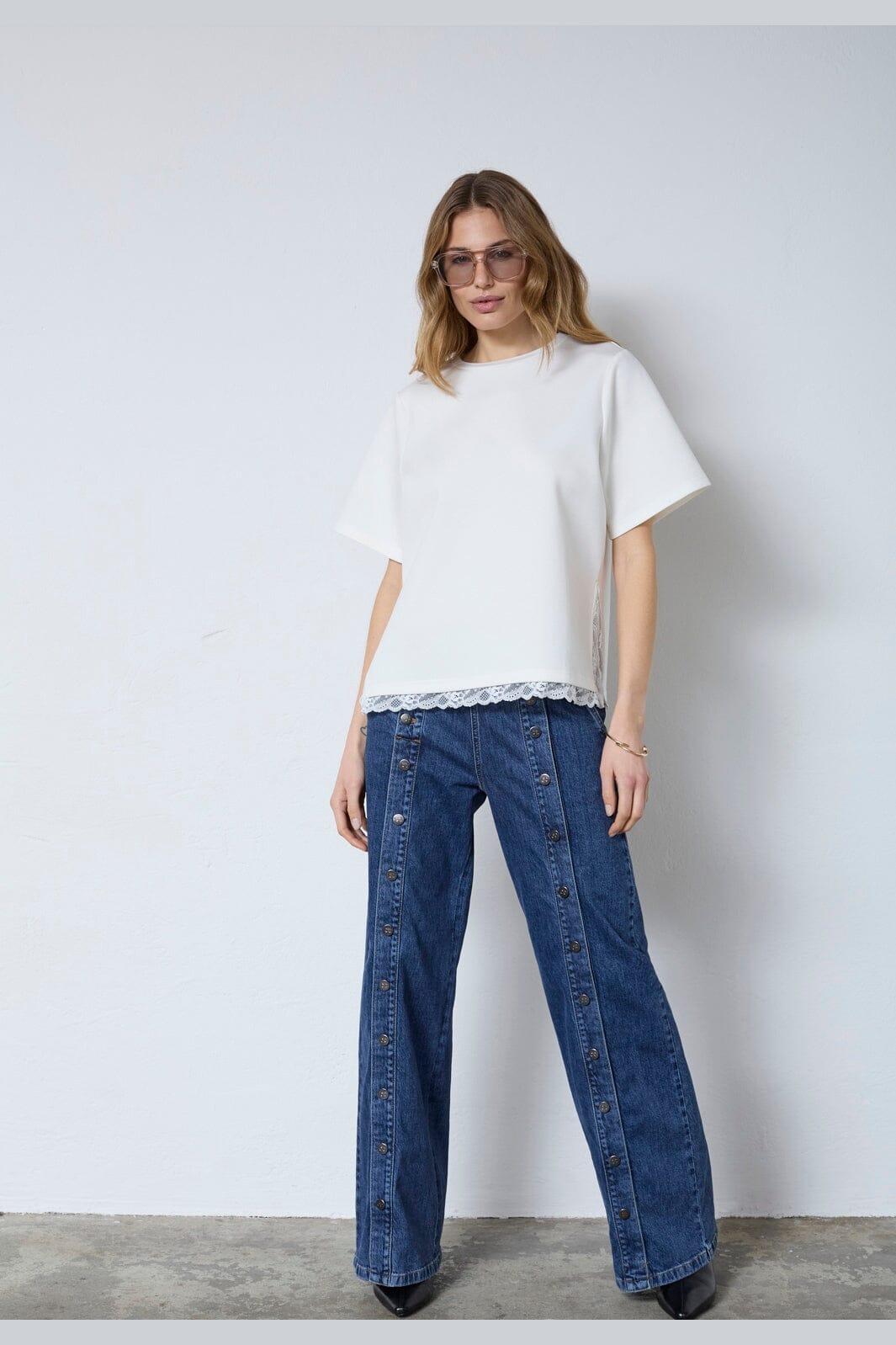 Co´Couture - Evicc Lace Tee 43031 - 4000 - White