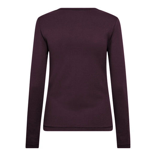 Co´Couture - Grannycc Embroidery Ls Tee 33180 - 67 - Plum Bluser 