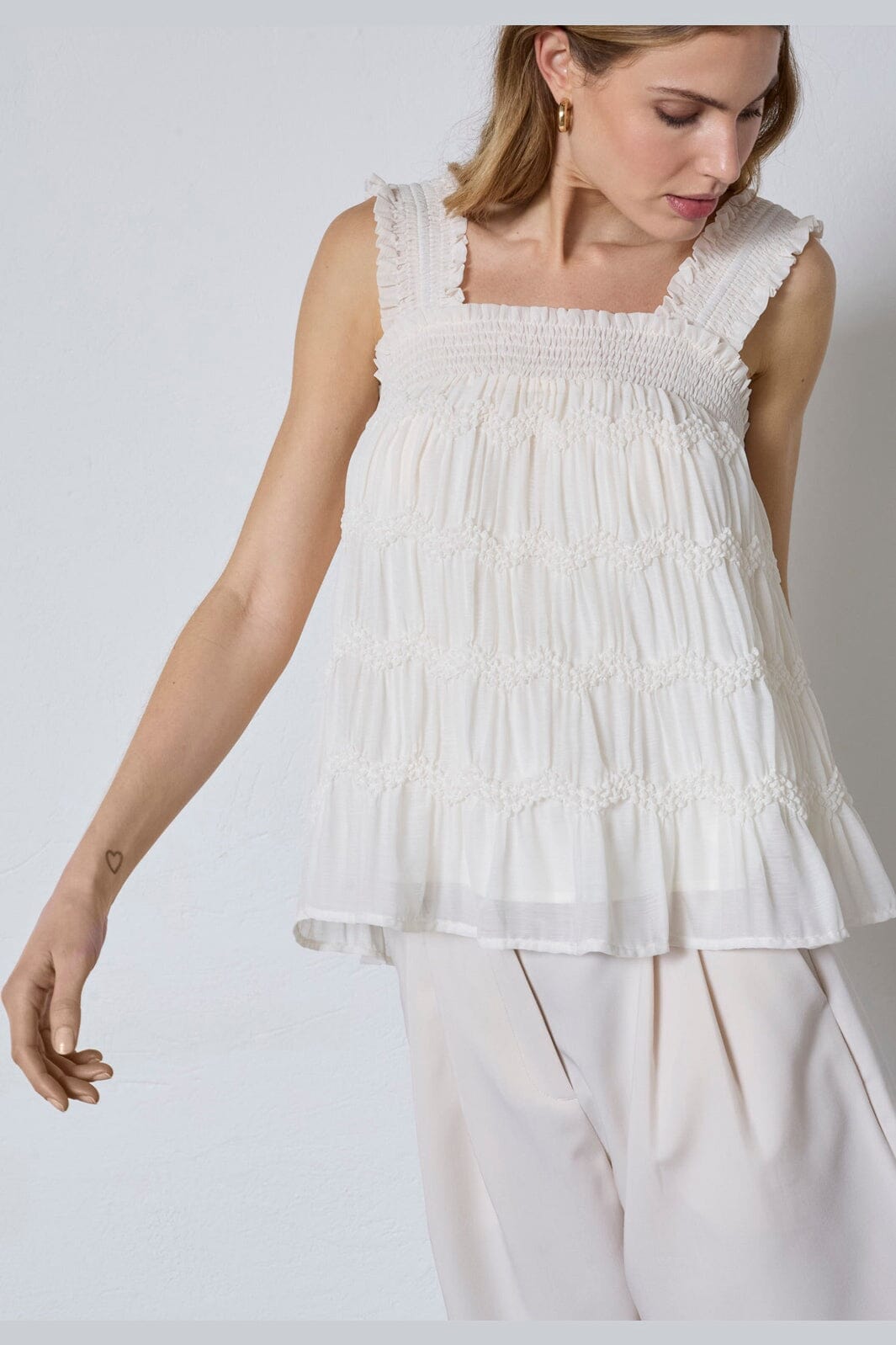 Co´Couture - Jerrycc Smock Strap Top 45163 - 11 - Off White