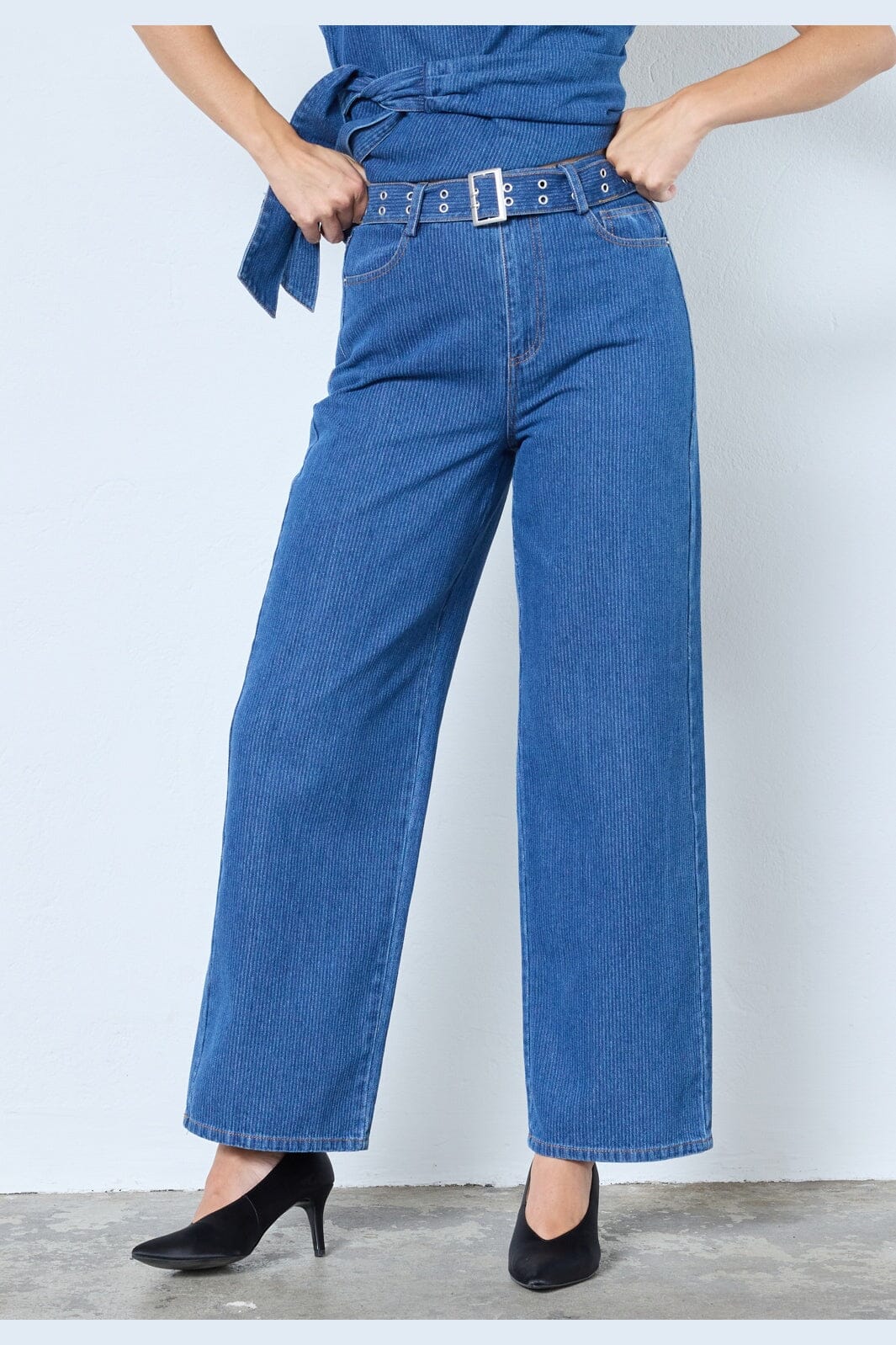 Co´Couture - Kimmycc Belt Jeans 41031 - 555 - Dark Denim