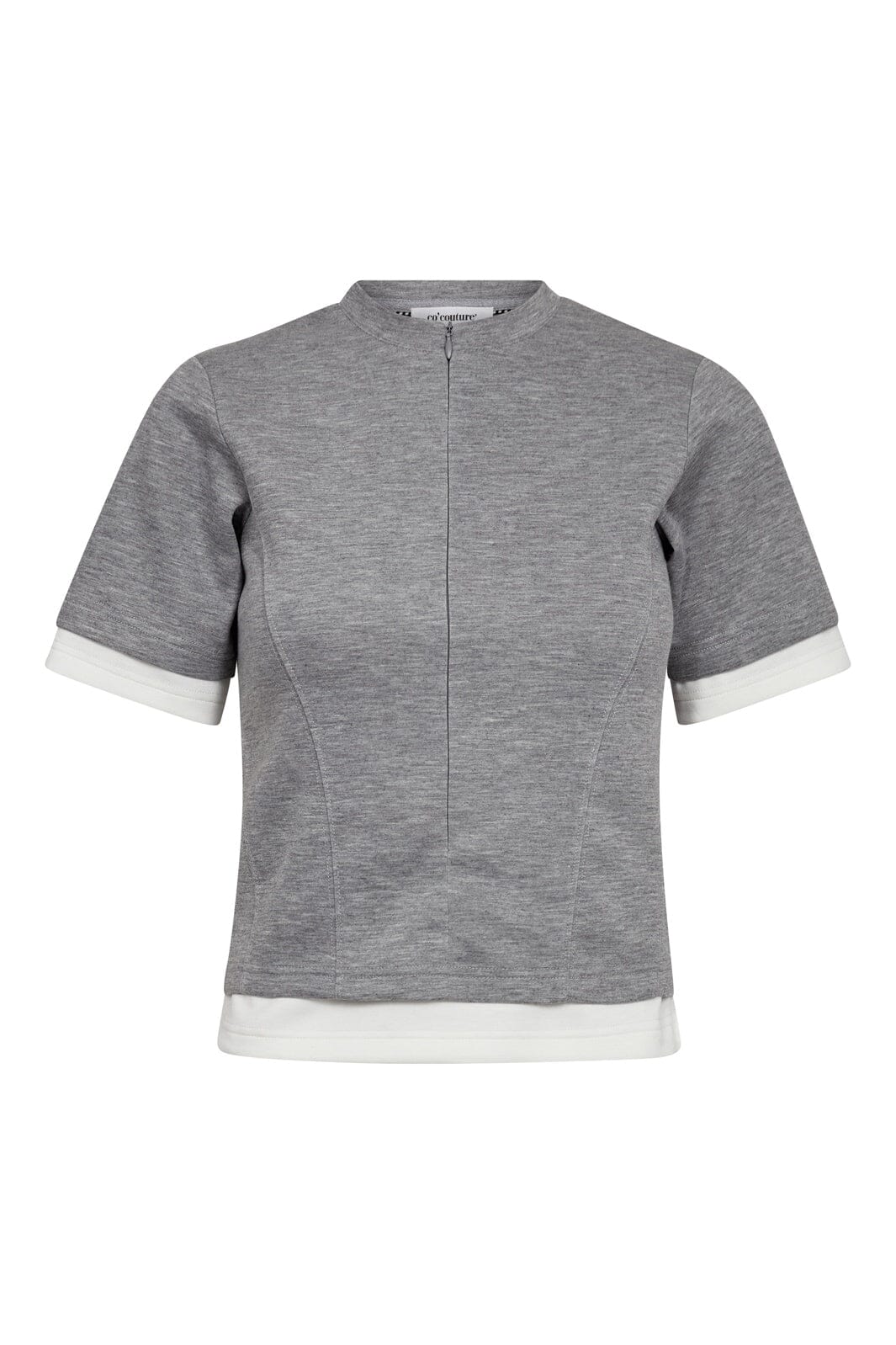 Co´Couture - Lancecc Zipper Tee 43011 - 57 - Grey Melange