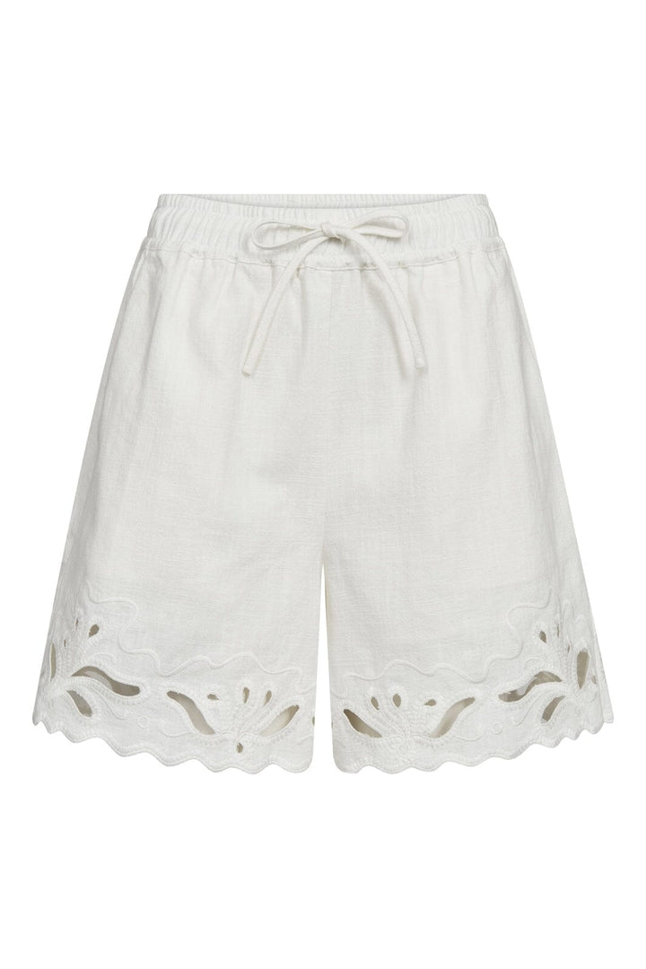 Co´Couture - Litacc Linen Emb Shorts 41196 - 4000 - White