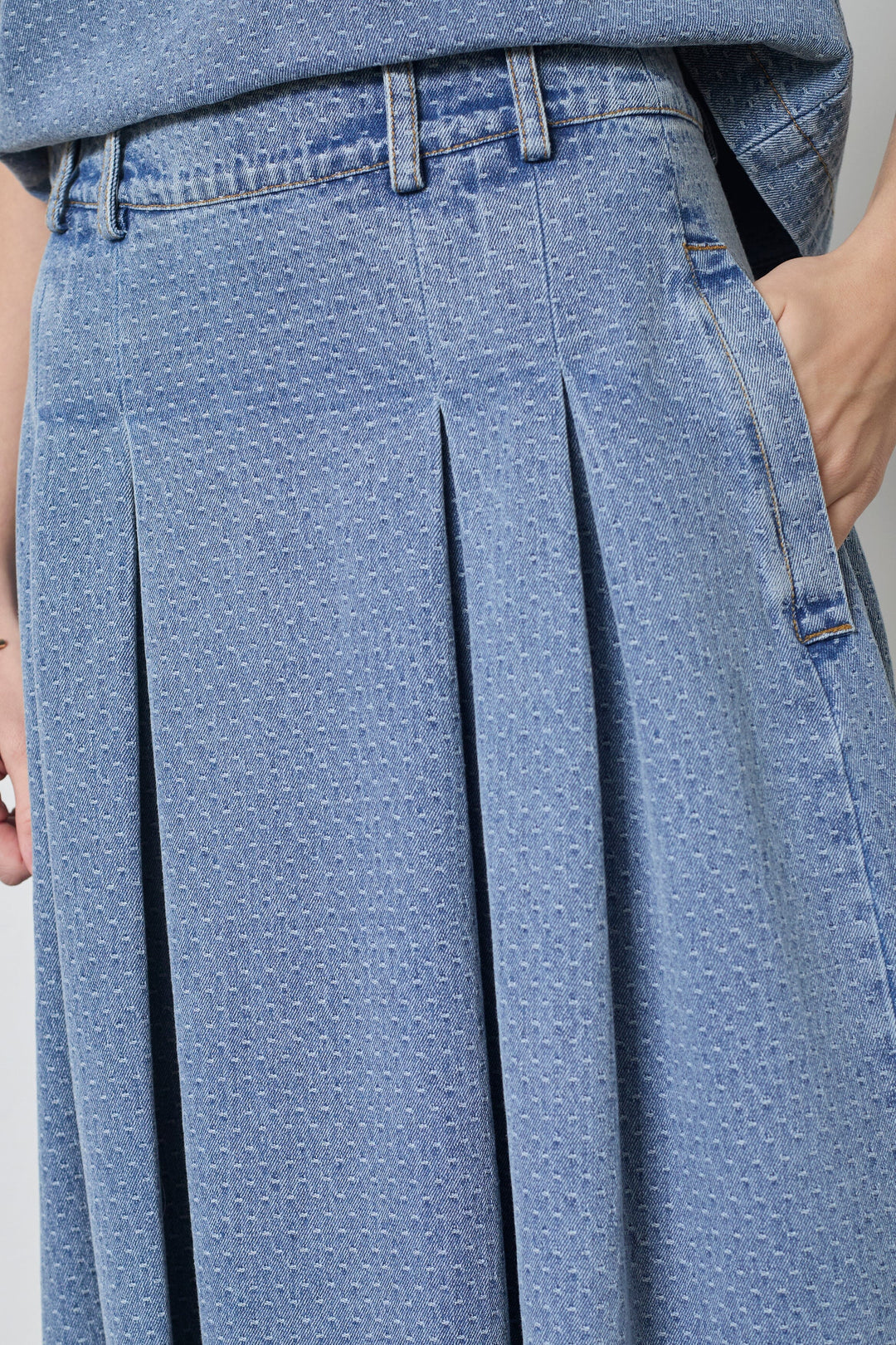 Co´Couture - Lovacc Anya Pleat Skirt 44028 - 552 - Denim Blue Nederdele 