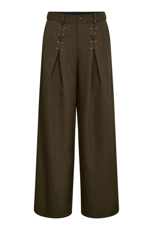 Co´Couture - Lunacc Eyelet Wide Pant 31554 - 69 - Military Olive