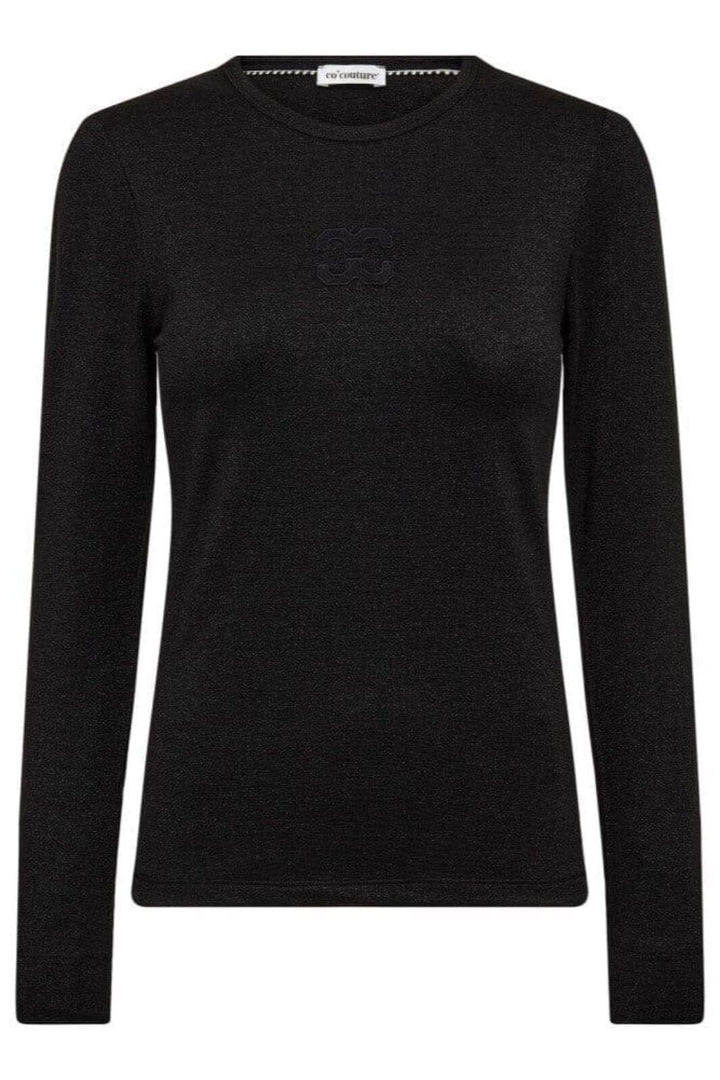 Co´Couture - Mannycc Lurex Emb L/S Tee 33210 - 96 - Black T-shirts 