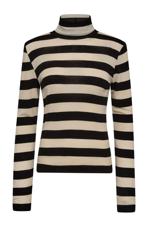 Co´Couture - Masoncc Stripe Rollneck Blouse 33194 - 19996 - Boneblack