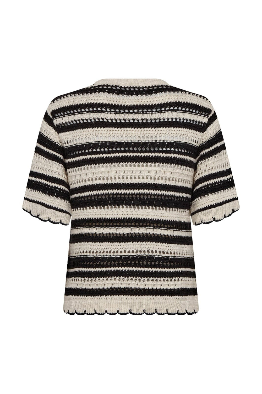 Co´Couture - Odettecc Stripe Ss O-Knit 42018 - 1196 - Offwhite-Black