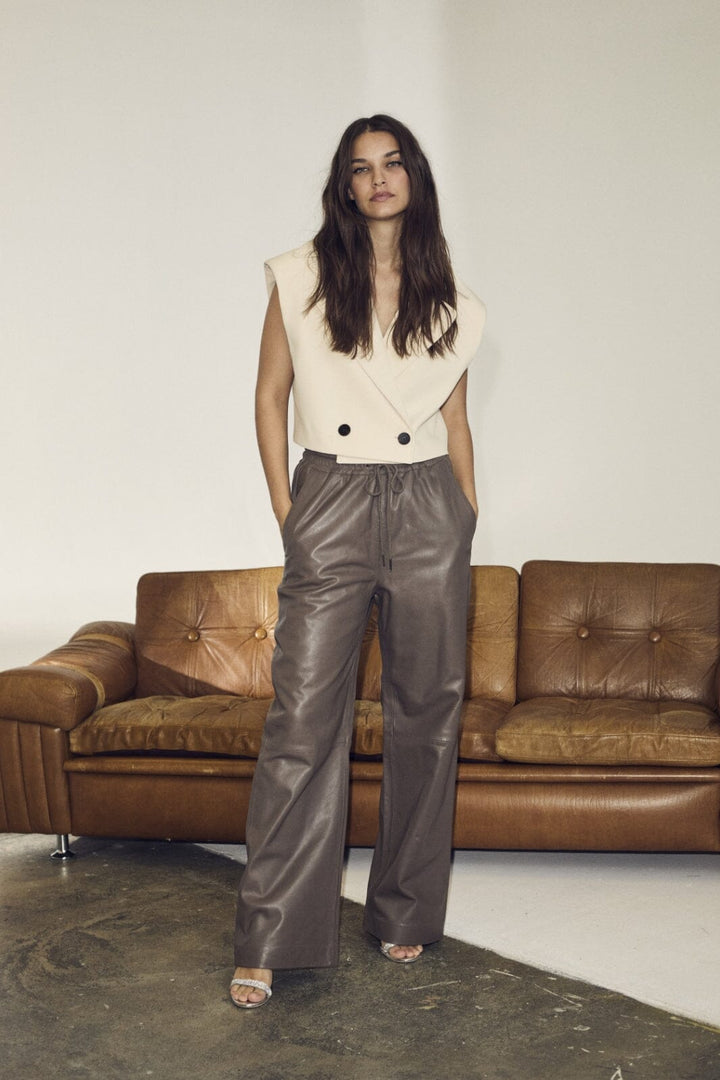 Co´couture - Phoebecc Pullon Leatherpant 31243 - 317 Elephant