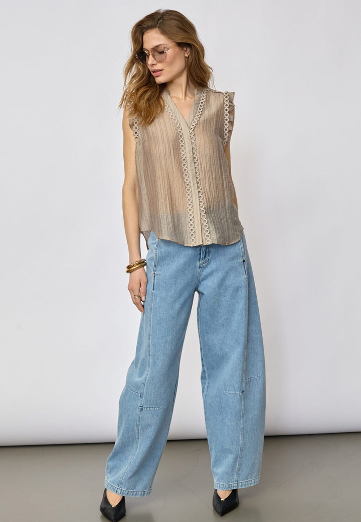 Co´Couture - Reggiecc Frill Top 45120 - 2006 - Taupe Toppe 