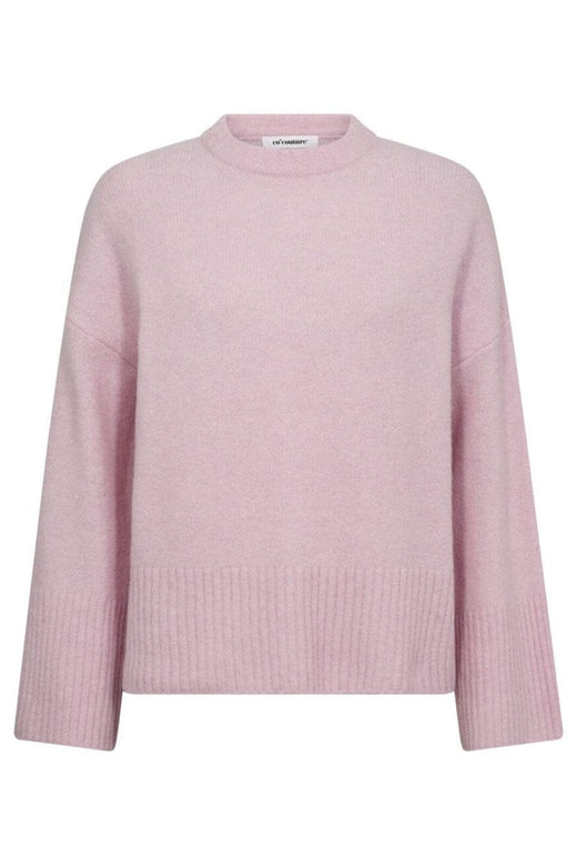 Co´Couture - Rogercc O-Neck Knit 32196 - 4543 - Pale Pink Strikbluser 