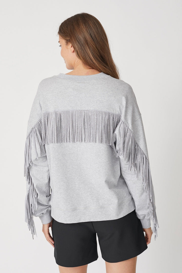 Co´Couture - Studcc Fringe Sweat 37031 - 138 - Light Grey Sweatshirts 
