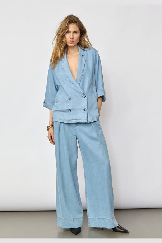 Co´Couture - Tillycc Ss Blazer 40051 - 114 - Fade Denim