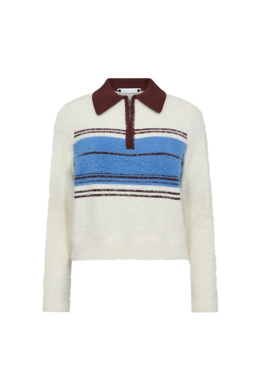 Co´Couture - Torycc Stripe Zip Knit 32198 - 11 - Off White