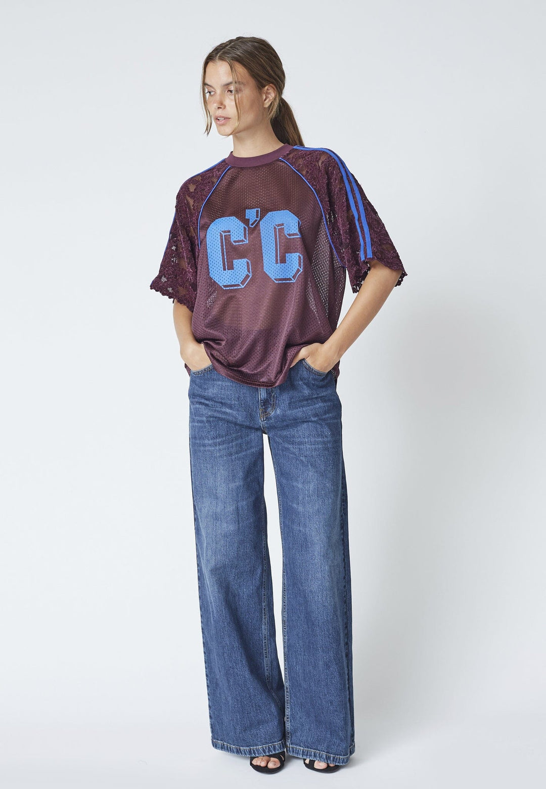 Co´Couture - Treycc Lace Tee 45046 - 76 - New Blue T-shirts 