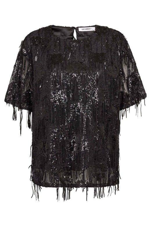 Co´Couture - Tyracc Sequin Ss Blouse 500535 - 65001 - Black