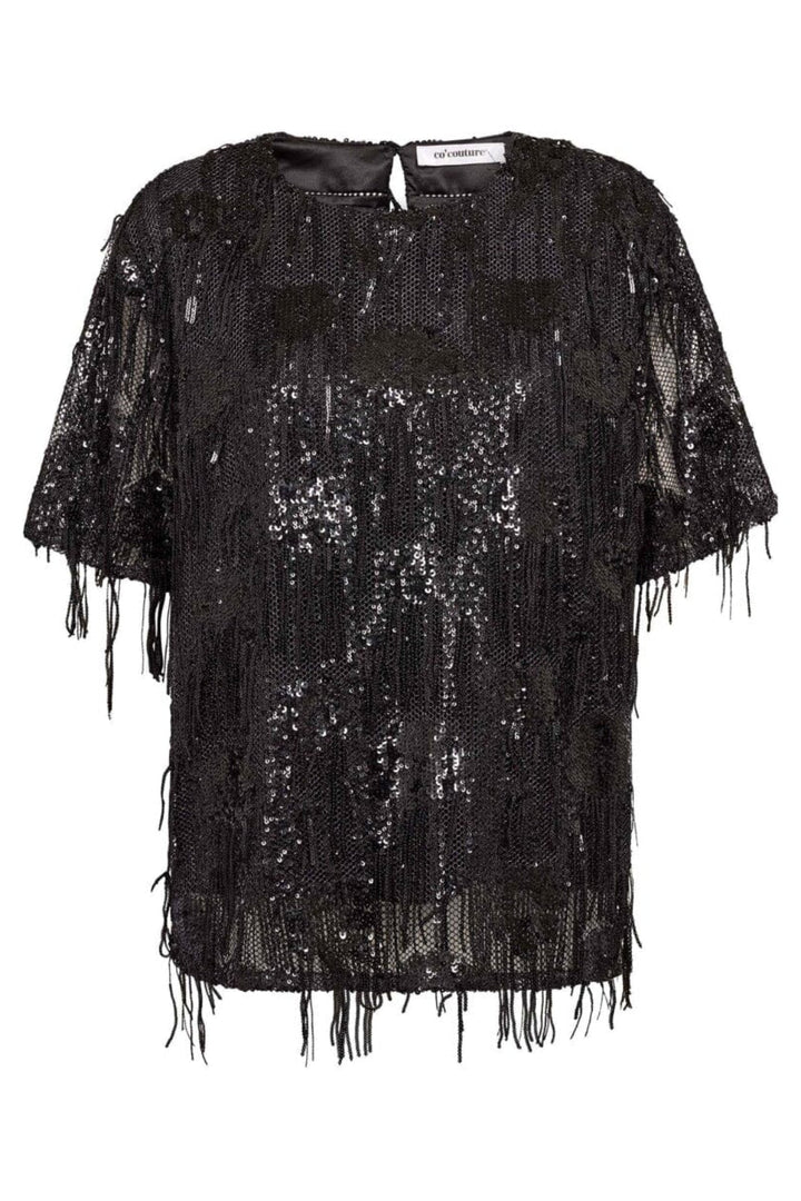 Co´Couture - Tyracc Sequin Ss Blouse 500535 - 65001 - Black