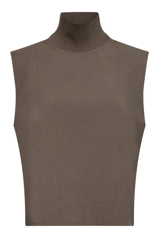 Co´couture - Vidacc Rib Turtleneck Vest - 154 Walnut Toppe 