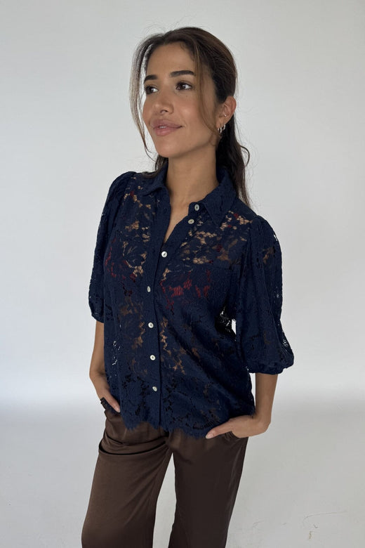 Continue - Alicia Lace Blouse 14988 - Navy Blue