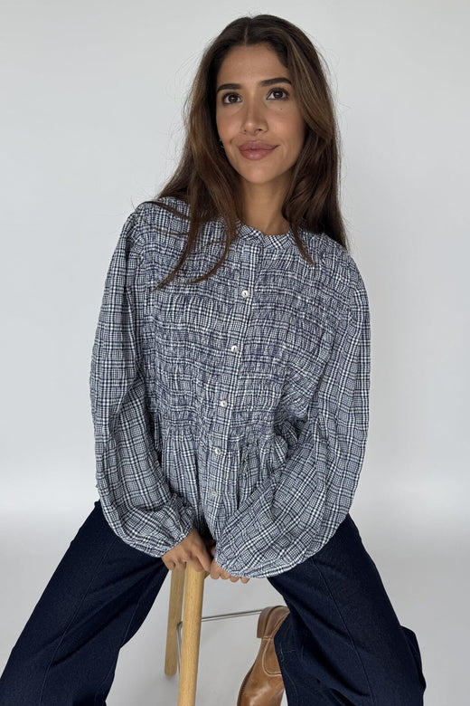 Continue - Chloe Smock Check 14998 - Blue Check