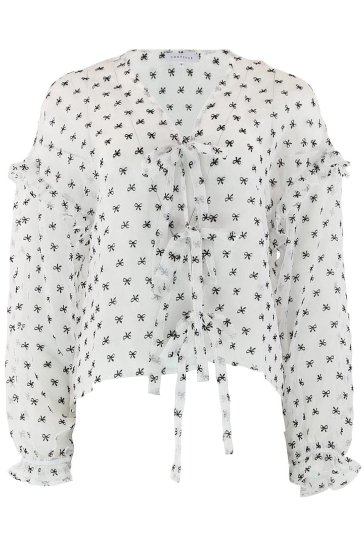 Continue - Jessy Bow - 021 021 White Ground W. Black Bluser 