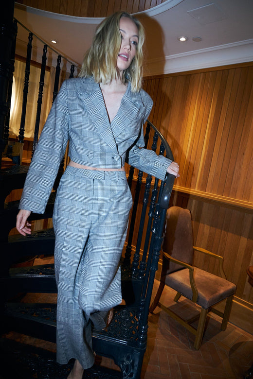 Cras - Mancy Pants C578 - 9993 Black Silver Check Bukser 