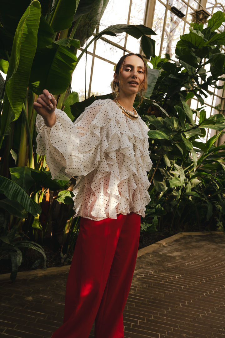 Cras - Rya Blouse C524 - 8149 - 8149 Ivory Mini Dot Bluser 