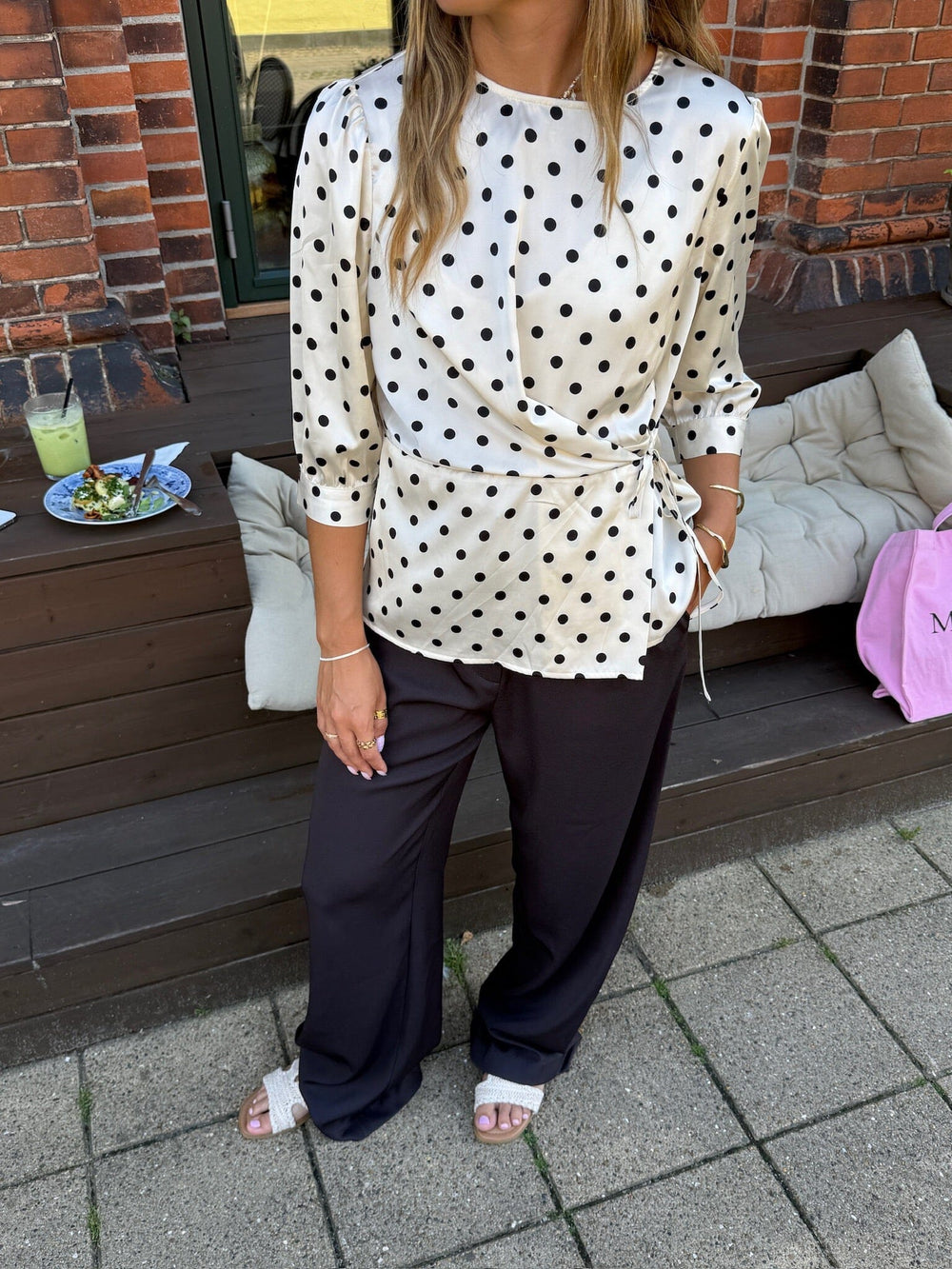 Dear Molly - Dot Top 155563C - White W.black Dots Toppe 