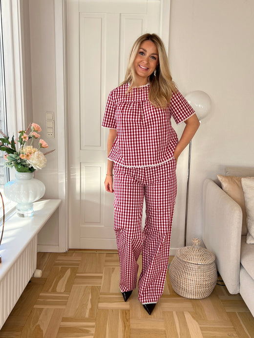 Dear Molly - Milk Top 164240B - Bordeaux And White 