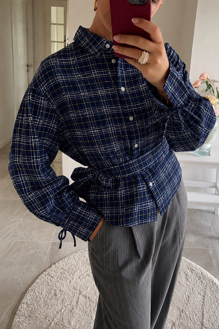 Dear Molly - Quilt Twist Shirt Ch171499b - Dark Navy 