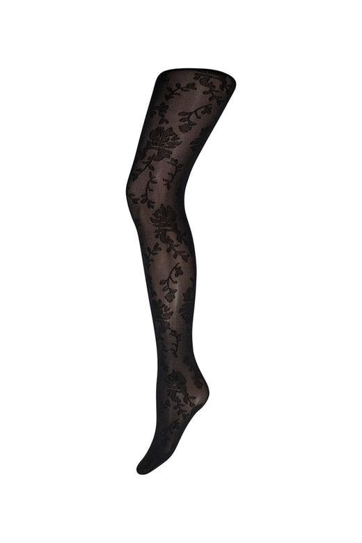 Decoy - Tights Flower 45 Den 16058-77 - 1100 - Sort Bodystockings 