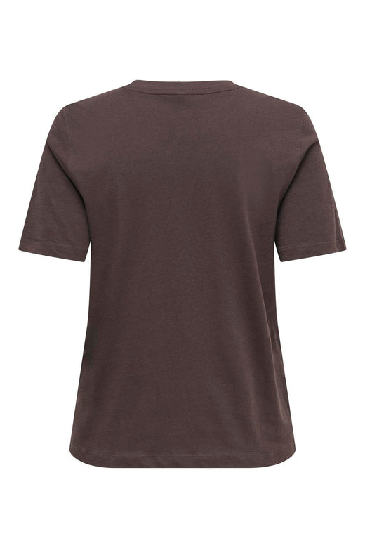 Only - Onlhappy S/S Emb Top - 5204457 Coffee Bean Chambray Heart