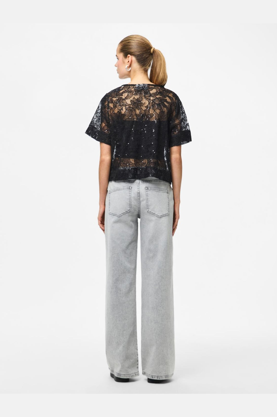 Pieces - Pclouise 2/4 V-Neck Tie Top - 5042915 Black