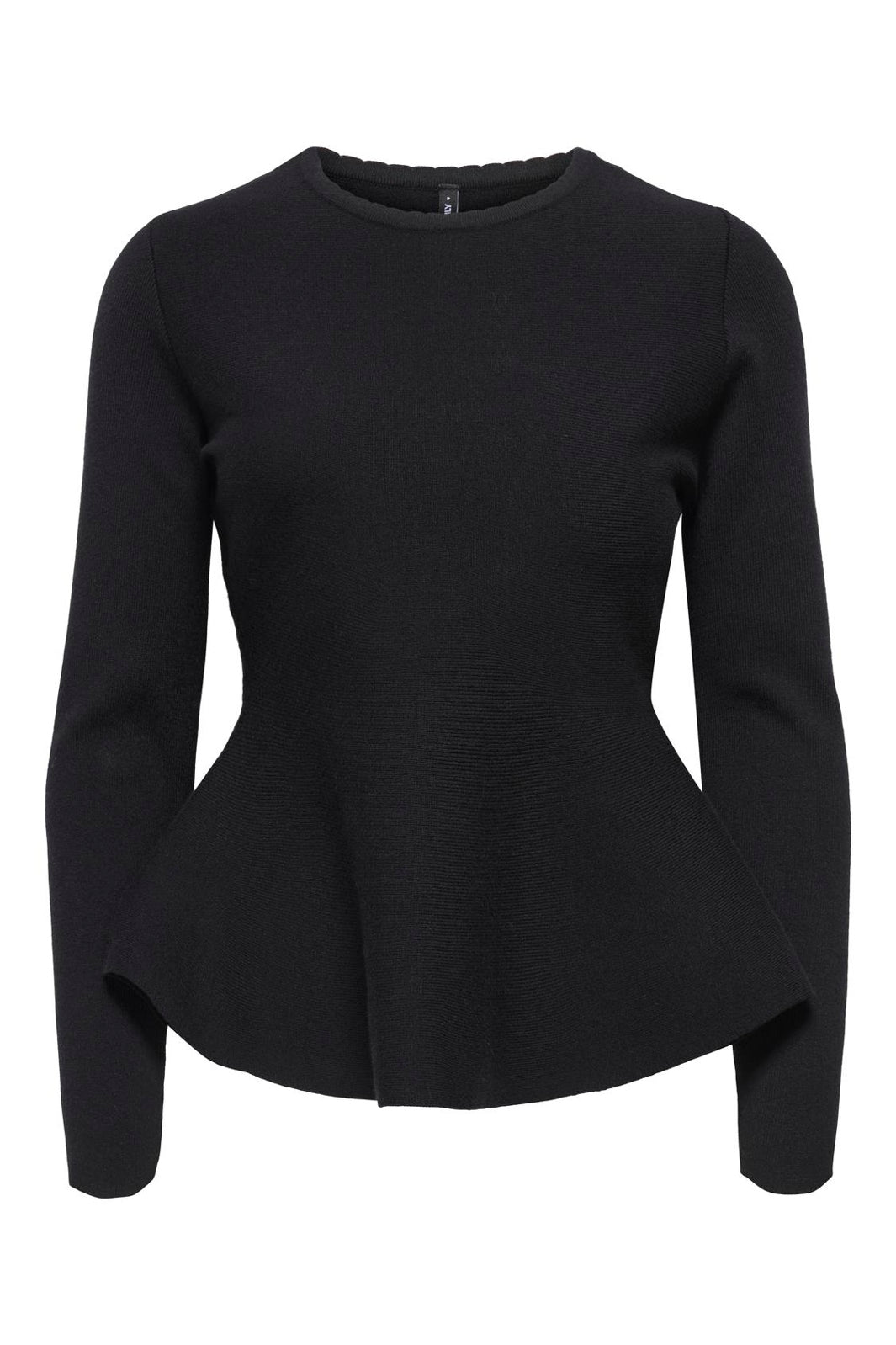 Only - Onlvilda Ls Peplum O-Neck Knt - 5026293 Black
