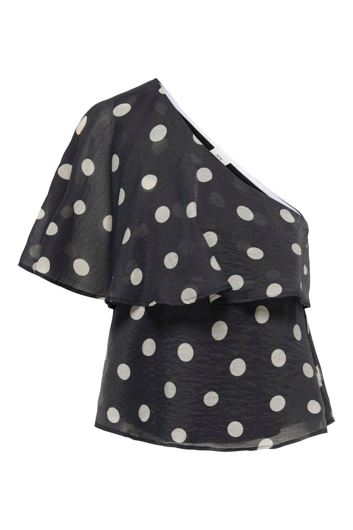 JDY - Jdyfay Life One-Shoulder Top - 5083205 Black Pristine Dot