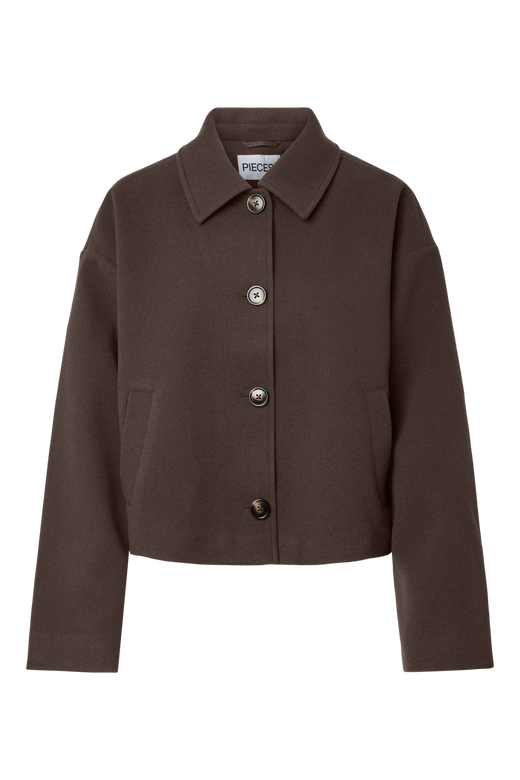 Pieces - Pcaya Short Coat - 5102307 Hot Fudge